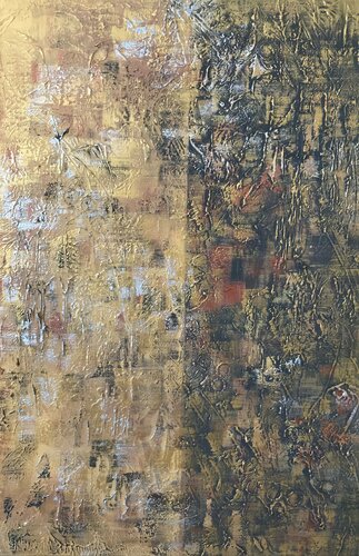 Golden and Grey di Diana Malivani, Pittura in vendita su Singulart