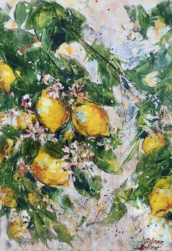 Bloomy Lemon Tree van Diana Malivani, Schilderij te koop op Singulart