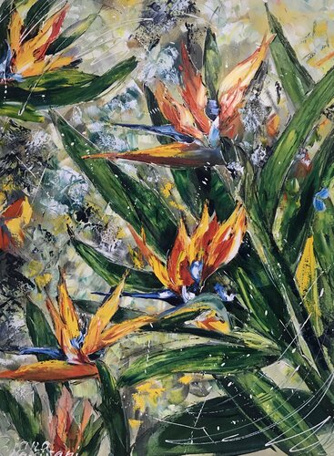 Strelitzia van Diana Malivani, Schilderij te koop op Singulart