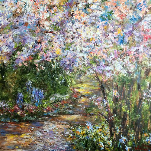 Blooming Garden van Diana Malivani, Schilderij te koop op Singulart