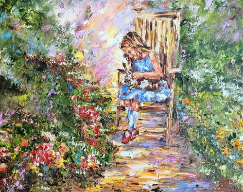 Matinée dans le jardin di Diana Malivani, Pittura in vendita su Singulart
