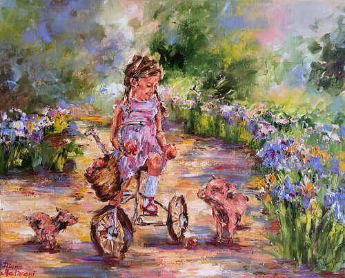 Deux petits cochons by Diana Malivani, 회화 for Sale on Singulart