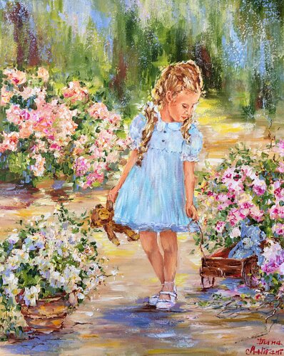 Fille en bleue di Diana Malivani, Pittura in vendita su Singulart