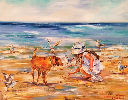 À la recherche de coquillages by Diana Malivani, 회화 for Sale on Singulart