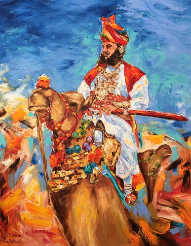 Rajasthan Festival van Diana Malivani, Schilderij te koop op Singulart