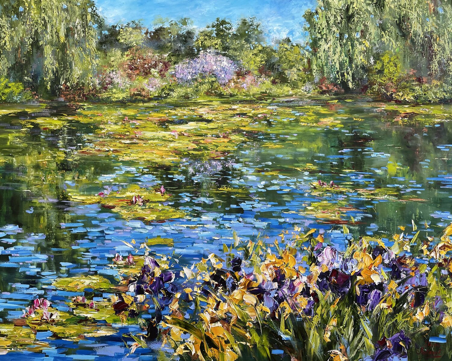 L'étang à Giverny Diana Malivani Originalgemälde zu verkaufen