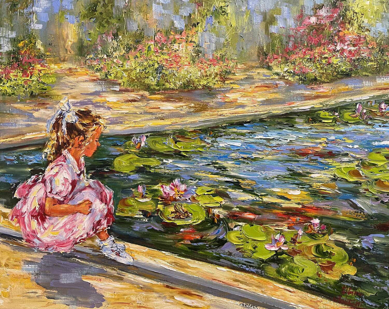 The Little Froggy Diana Malivani Originalgemälde zu verkaufen