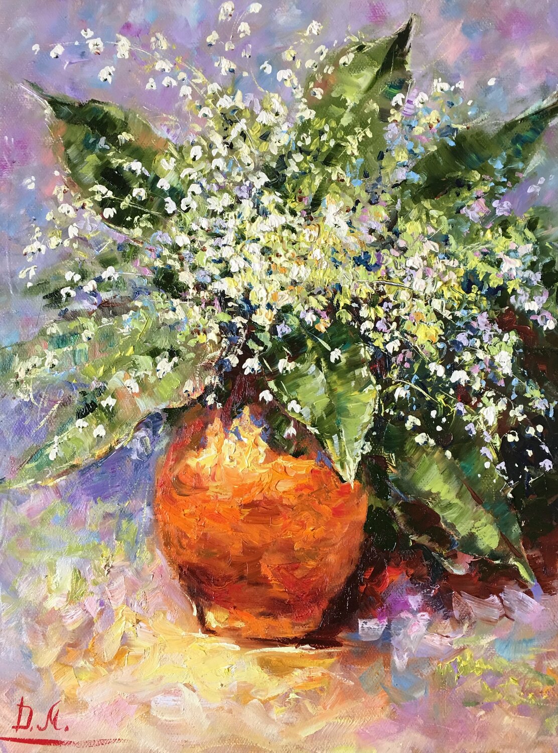 Lilies of the Valley Diana Malivani Originalgemälde zu verkaufen