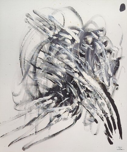 My Fingers in Black & White by Inge Corremans, Painting for Sale on Singulart