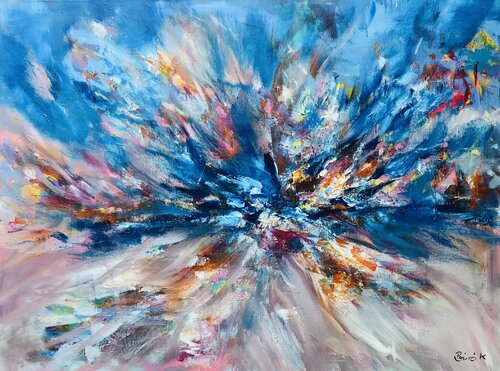 Blue universe by Konrad Biro, Painting for Sale on Singulart