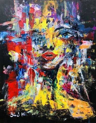 Colliding Layers par Konrad Biro, Peinture en vente sur Singulart