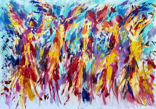 Dance of Angels par Konrad Biro, Peinture en vente sur Singulart