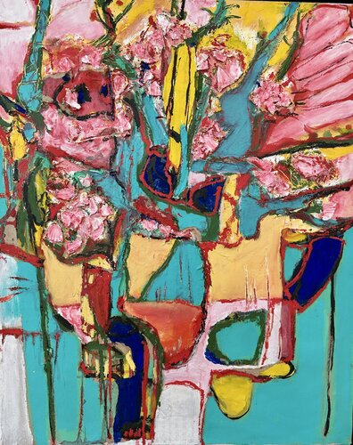 She Dressed in Bloom and Broken Sky van Willem Boronski, Schilderij te koop op Singulart