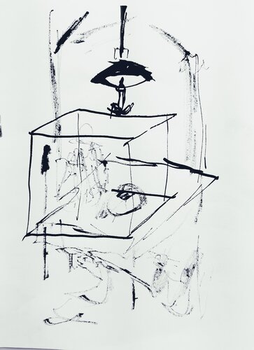 PainterOnRoad_Schets_0012 van Willem Boronski, Tekening te koop op Singulart