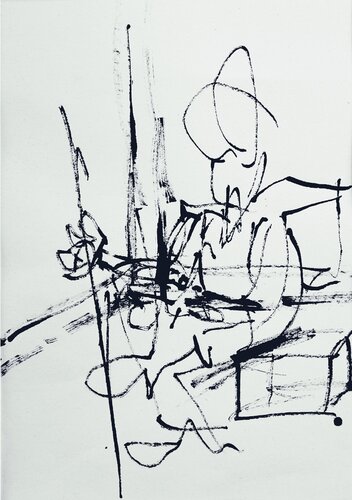 PainterOnRoad_Schets_0011 van Willem Boronski, Tekening te koop op Singulart