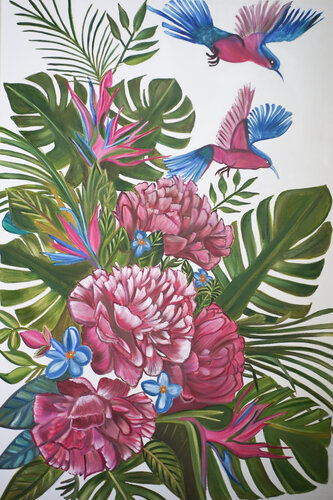 Blossoms & Wings von nivya gudhanti, Malerei kaufen auf Singulart