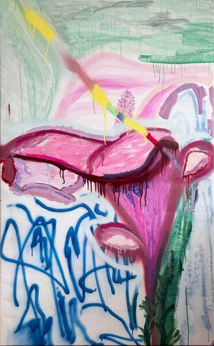 Lily and the Rainbow Stroke par LIUDMILA ANOSHENKOVA, Peinture en vente sur Singulart