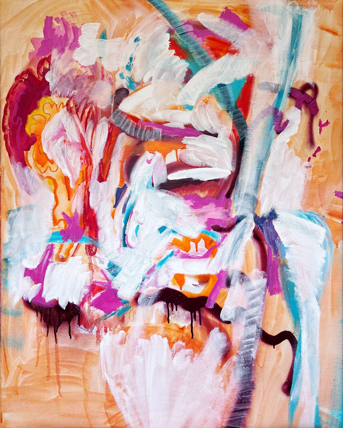 Red behind LIUDMILA ANOSHENKOVA Origineel schilderij te koop