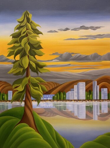 A new day at the horizon von Amal (Moly) Rashed, Malerei kaufen auf Singulart