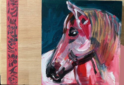 Collage painting  Horsehead di Ingrid Bogaert, Pittura in vendita su Singulart