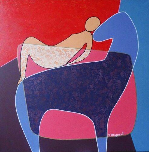 horse-riding van Ingrid Bogaert, Schilderij te koop op Singulart