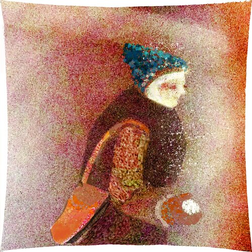 7 - "La Dame à la balle de neige" by Micheline Couture, Work on Paper for Sale on Singulart