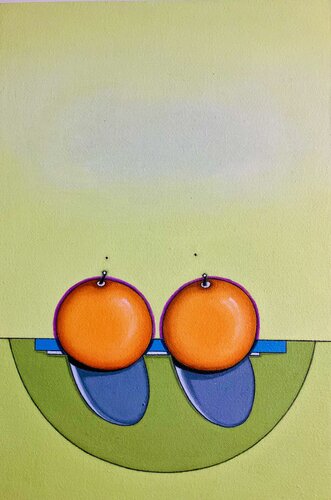 Fruitscape: Homage to Two #8 - My Darling Clementine van Helena Poto, Schilderij te koop op Singulart
