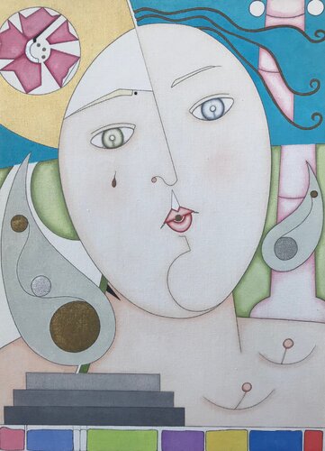 The Golden Truth #15: And God Created Woman van Helena Poto, Schilderij te koop op Singulart
