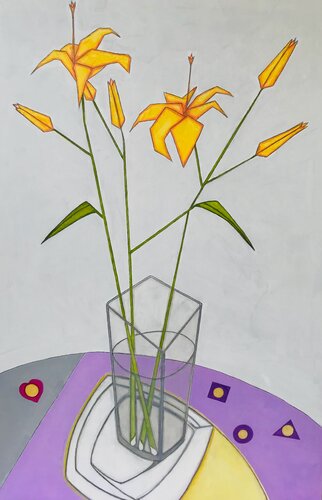 The Apostles #4 Composition in Grays & Violet de Helena Poto, Pintura a la venta en Singulart