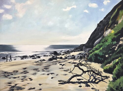 Dog Beach van Lisa Schulaner, Schilderij te koop op Singulart