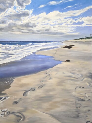 Footprints In The Sand by Lisa Schulaner, Painting for Sale on Singulart