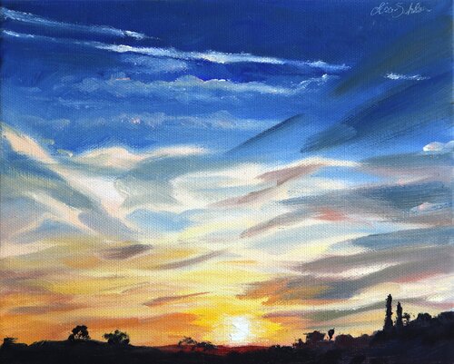 Sunset in Oil van Lisa Schulaner, Schilderij te koop op Singulart