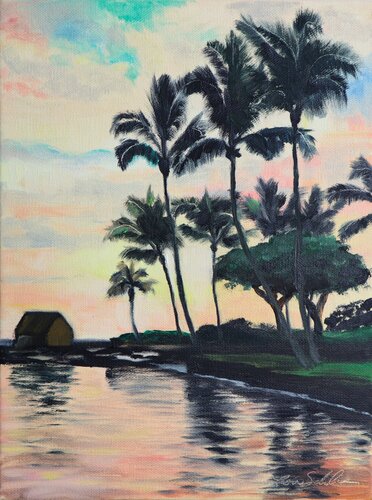 Peach Sunset von Lisa Schulaner, Malerei kaufen auf Singulart