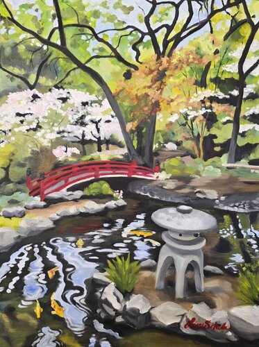 Japanese Garden by Lisa Schulaner, Painting for Sale on Singulart