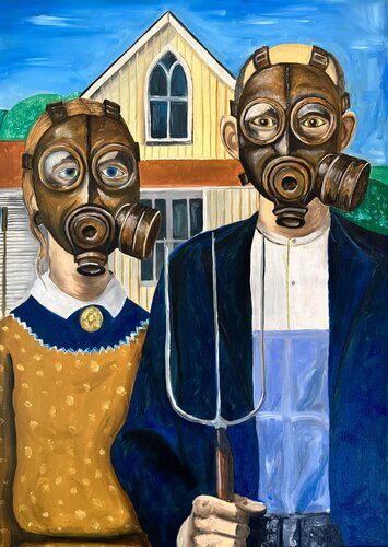 American Gothic Reimagined di Tom Krisper, Pittura in vendita su Singulart