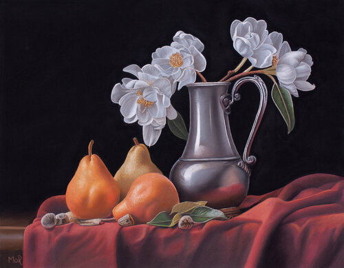Still Life on Red Cloth van Dietrich Moravec, Werk op papier te koop op Singulart