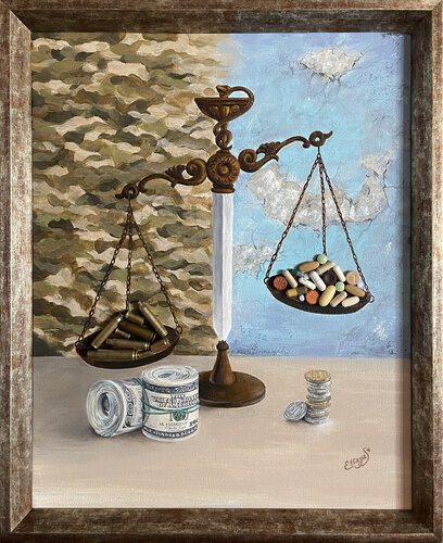 "What we pay for" van Ellaya Yefymova, Schilderij te koop op Singulart