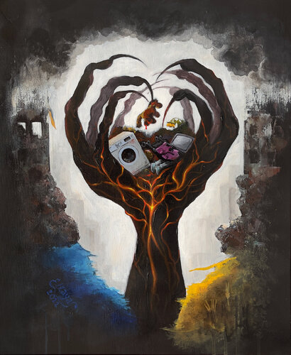 "Voracious evil" di Ellaya Yefymova, Pittura in vendita su Singulart