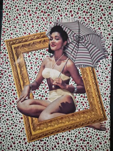 Framed beach beauty van Sarah Asante, Werk op papier te koop op Singulart
