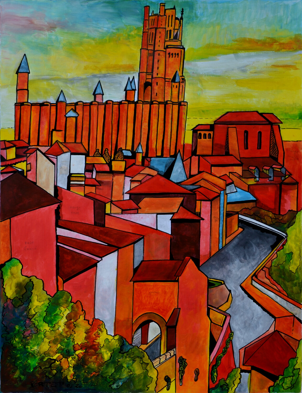 St Cécile - Albi III Jean Luc Portet Originalgemälde zu verkaufen