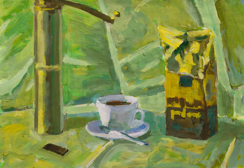 Stillleben mit Kaffee von Hjalmar Thelen, Malerei kaufen auf Singulart