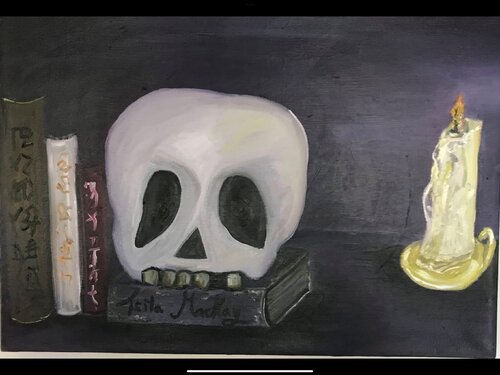 The Scholar’s Skull van Tsila MacKay, Schilderij te koop op Singulart