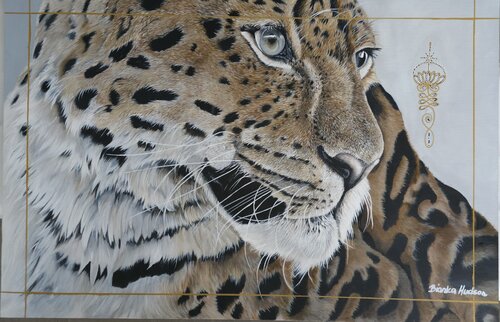 In the Eyes of the Hunter: A Realistic Leopard Portrait von Bianka Hudson, Malerei kaufen auf Singulart