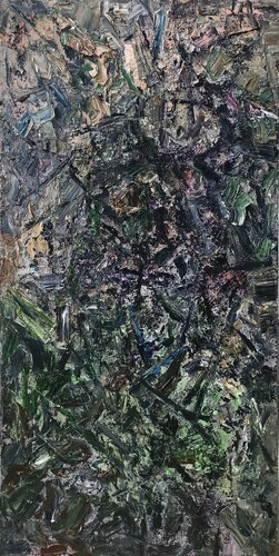 Frame and Field — Chaparral Matrix, San Gabriel Valley (diptych-1) van Sherwin Wang, Schilderij te koop op Singulart