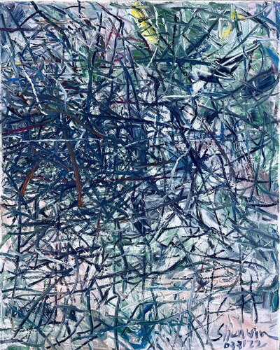 Frame and Field — Thicket in Spring Light di Sherwin Wang, Pittura in vendita su Singulart