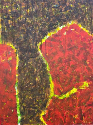 Crimson Interval van Sherwin Wang, Schilderij te koop op Singulart