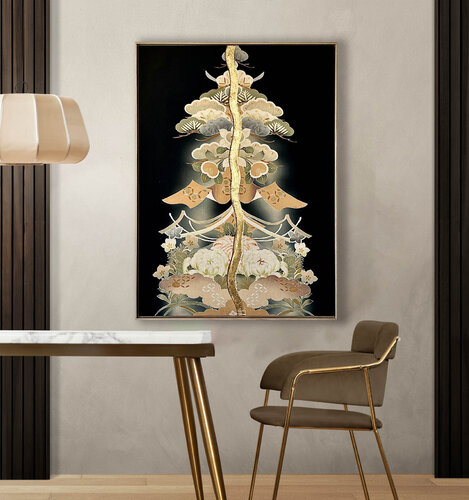 Prosperity Tree / KIMONO Upcycled van Lena Okamoto (Sukhoveeva), Textiel te koop op Singulart