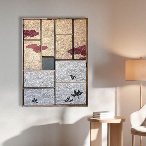 Waves and clouds ~Eternity~ / KIMONO Upcycled van Lena Okamoto (Sukhoveeva), Textiel te koop op Singulart