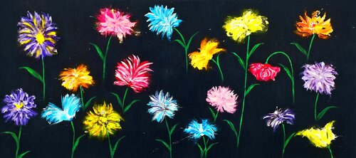 Fiori nella Notte (ora in esposizione a Cannes) di ANTONINO GERACI, Pittura in vendita su Singulart