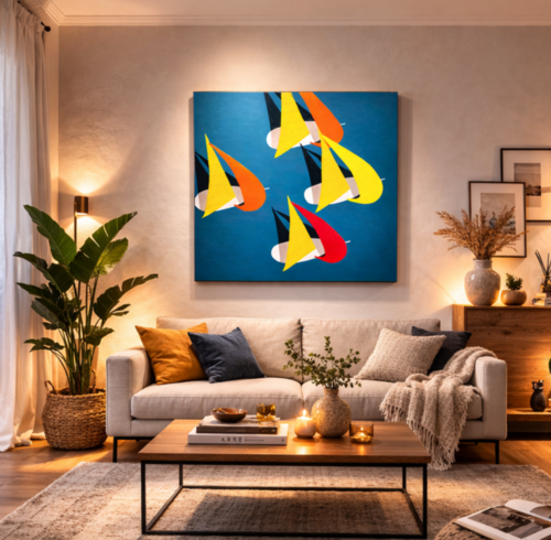 “Regata Colorata – Vele in Movimento” van ANTONINO GERACI, Schilderij te koop op Singulart